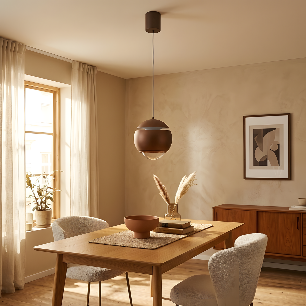 Luminexa suspension sphère chromée, salle à manger