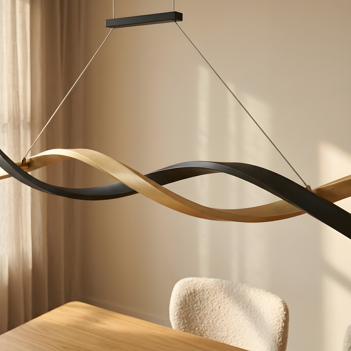 Lumira suspension linéaire, ambiance cuisine