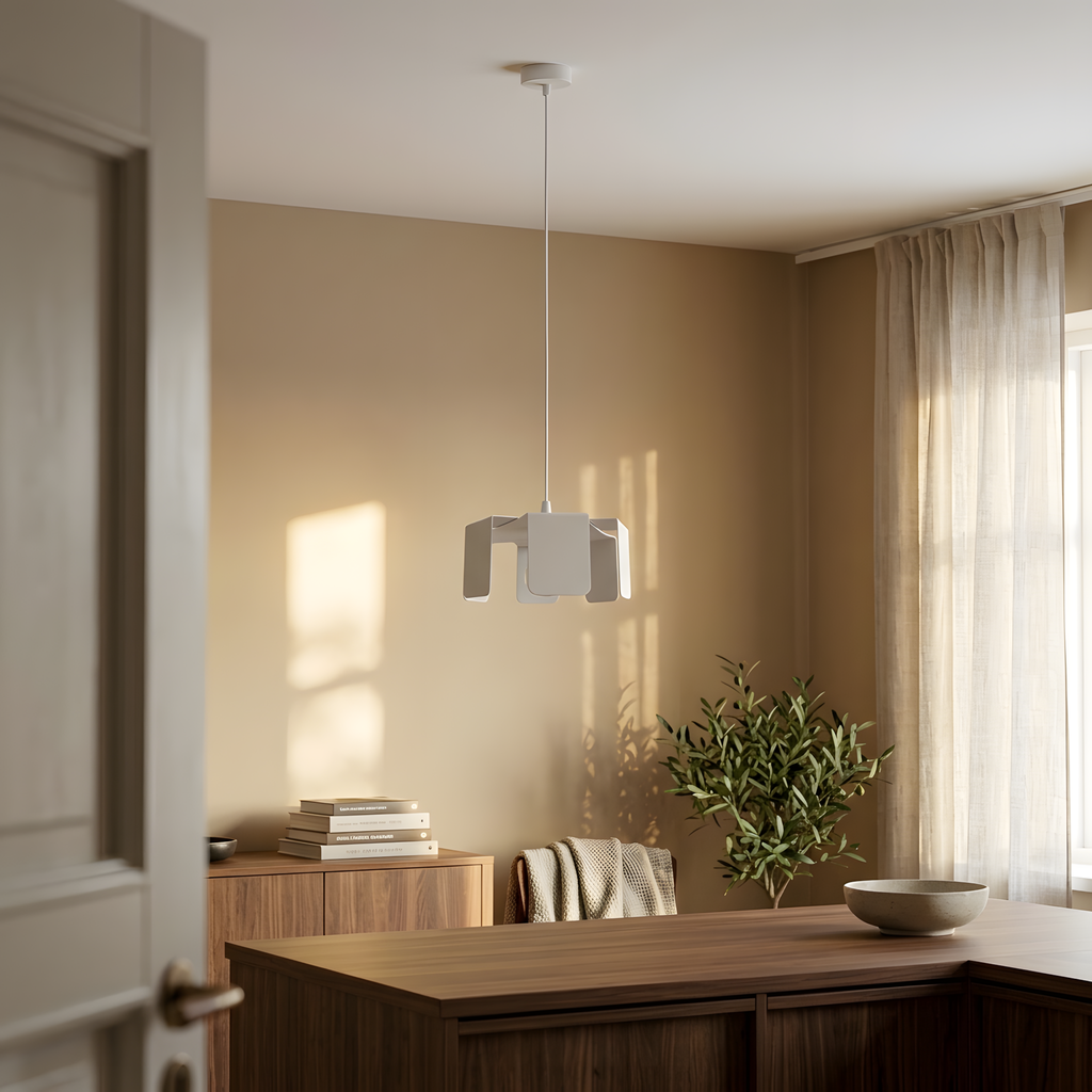 Marvenna suspension acier blanc, îlot de cuisine