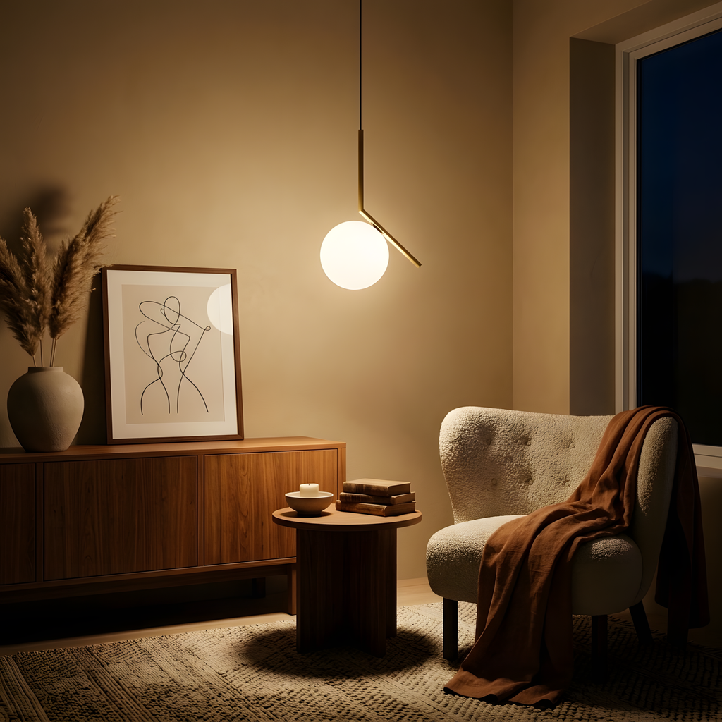 Melorine suspension Art déco chromée, chambre