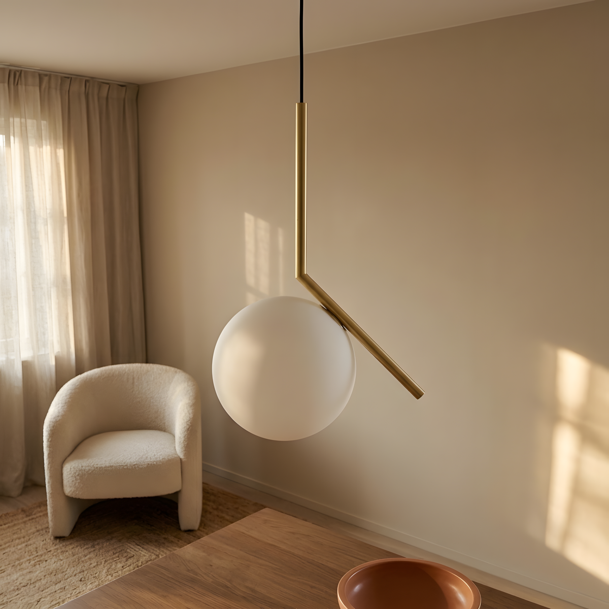 Melorine suspension Art déco chromée, entrée