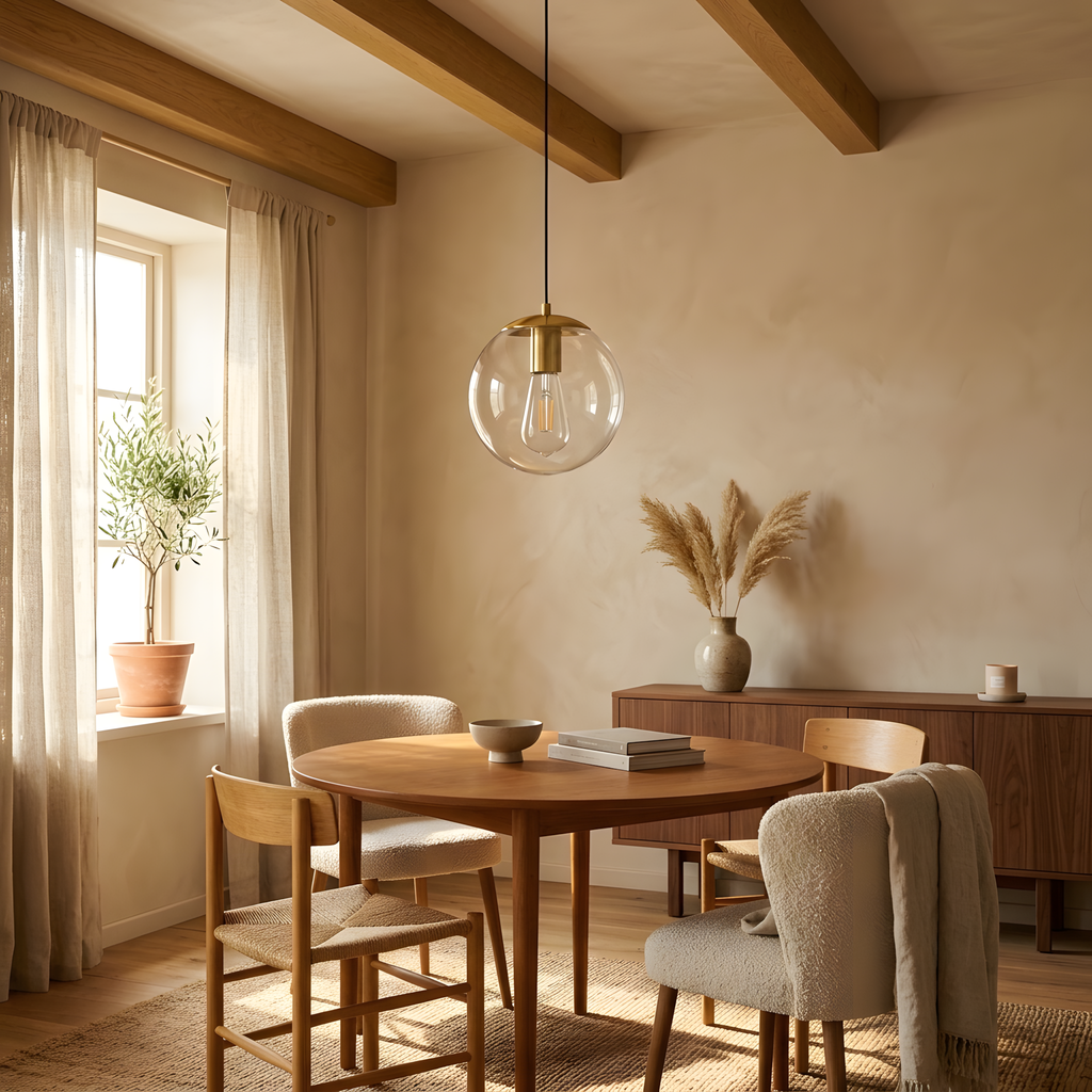 Metira suspension métal et verre, lumière du jour