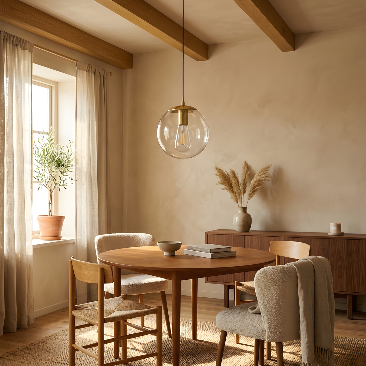 Metira suspension métal et verre, lumière du jour