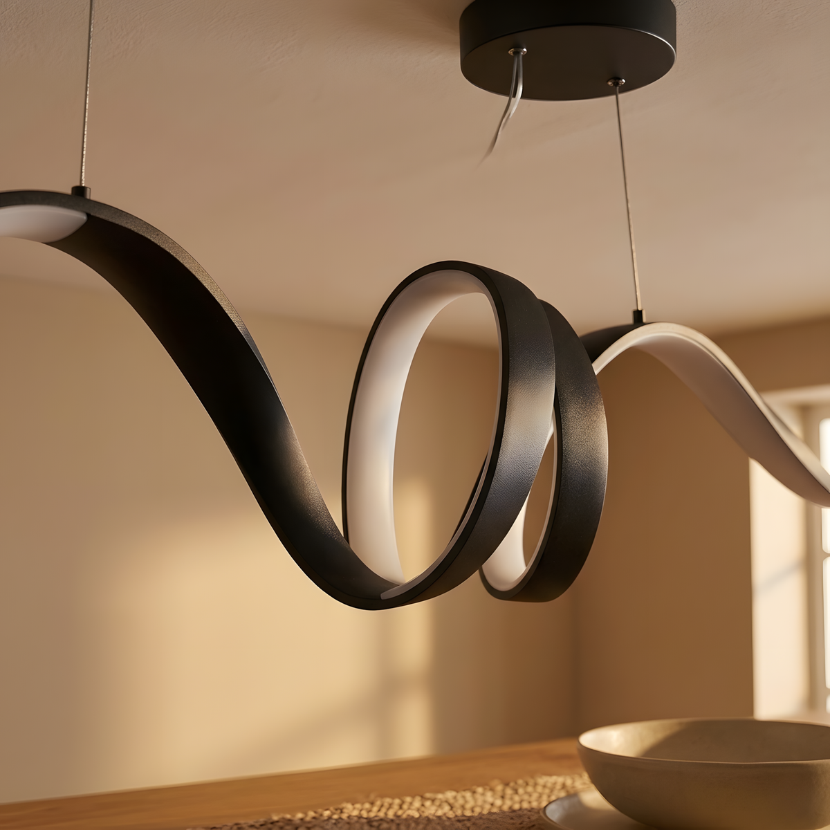 Mirava suspension ondulée LED, salon