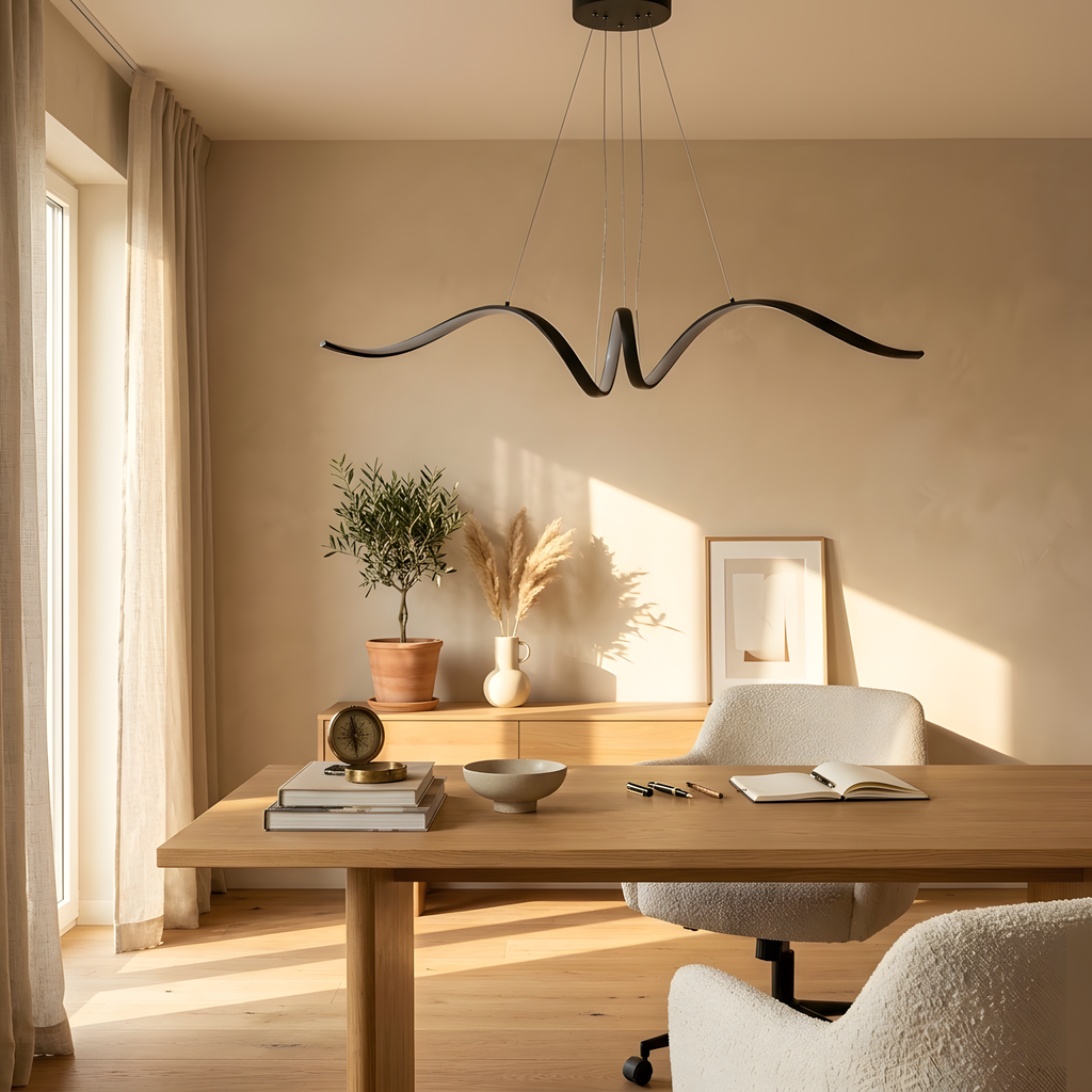 Mirava suspension ondulée LED, lumière du soir