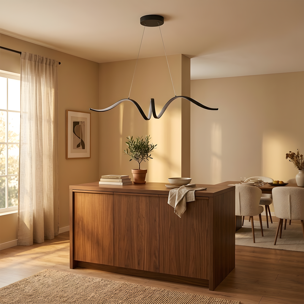 Mirava suspension ondulée LED, salle à manger