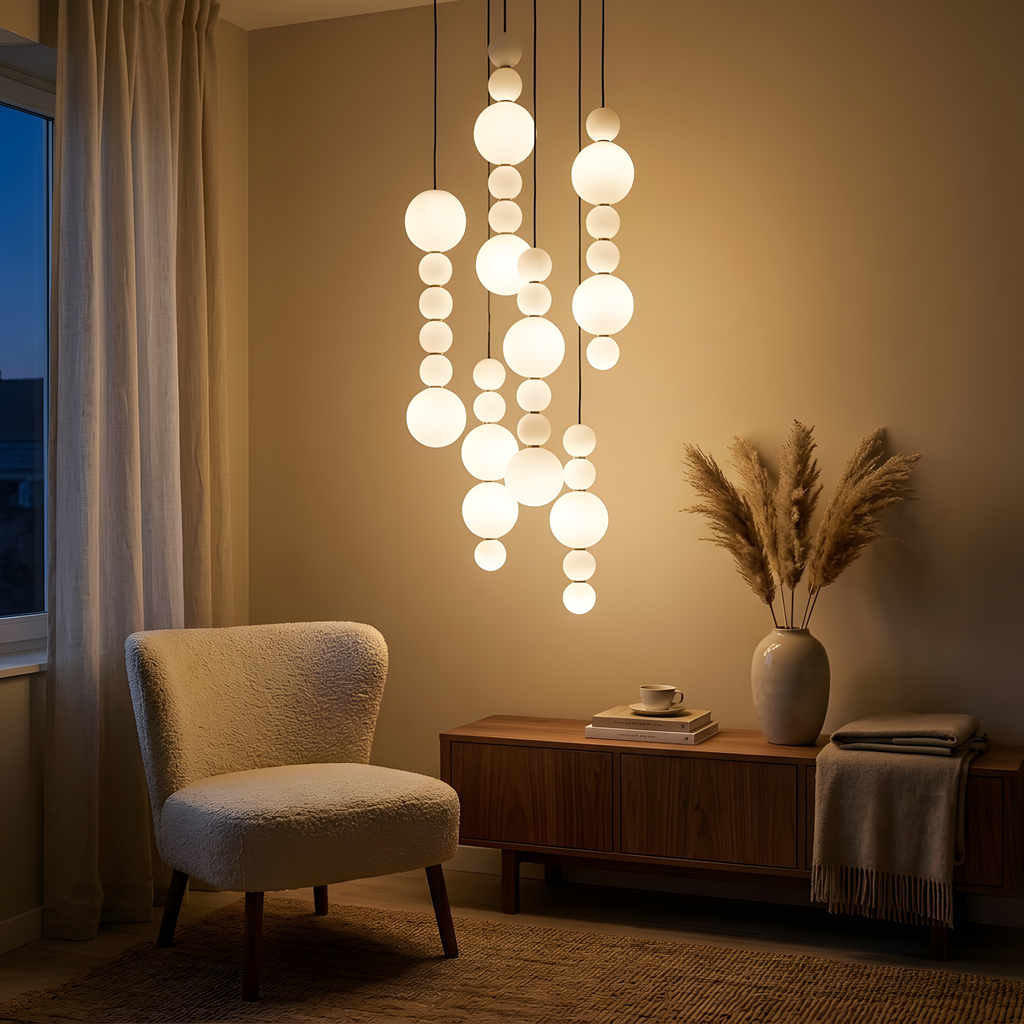 Monastia suspension colonnes fer, grande table