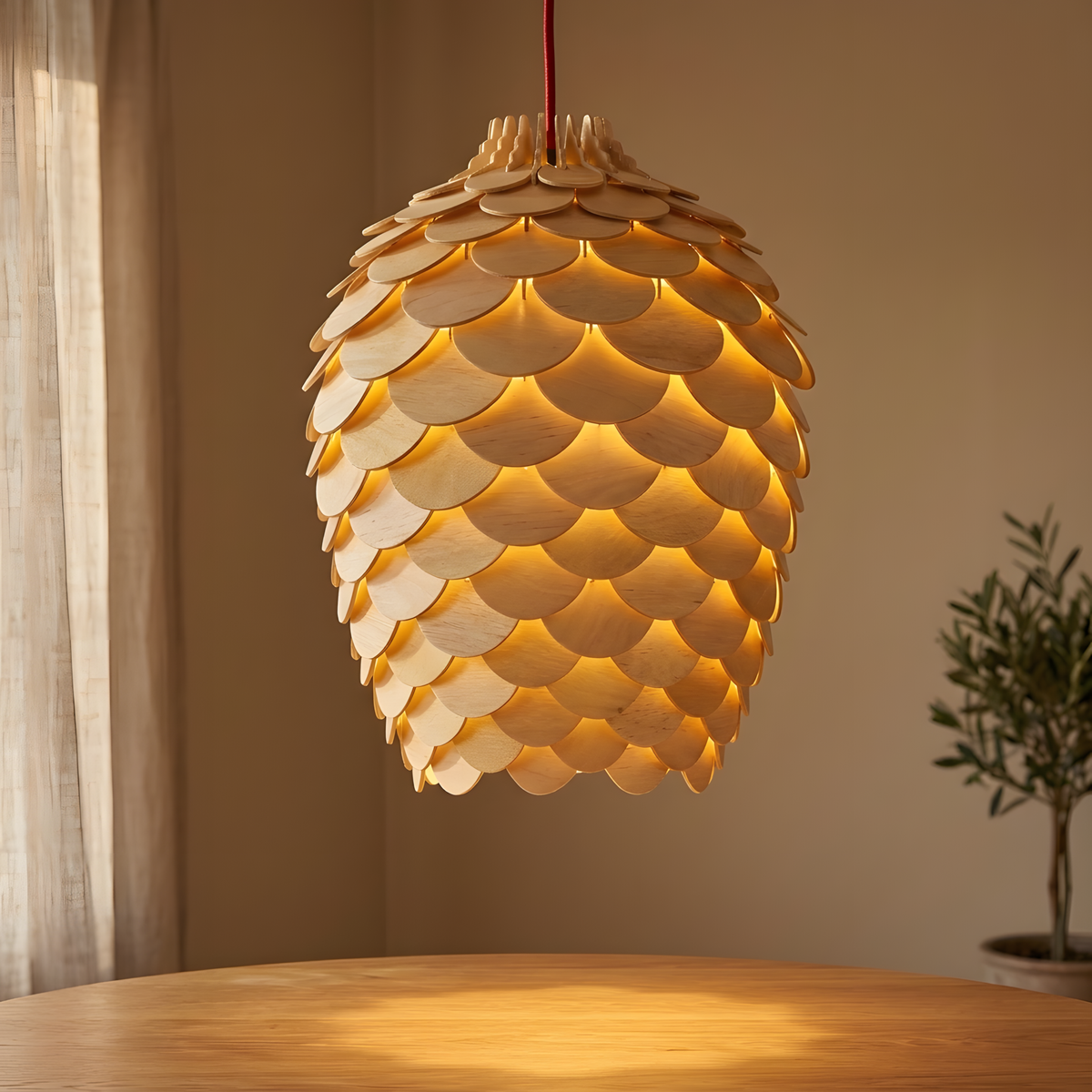 Nautea suspension globe en bois sculpté, chambre