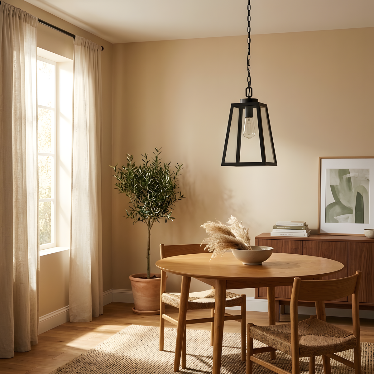 Noctia suspension verre noir, lumière du jour