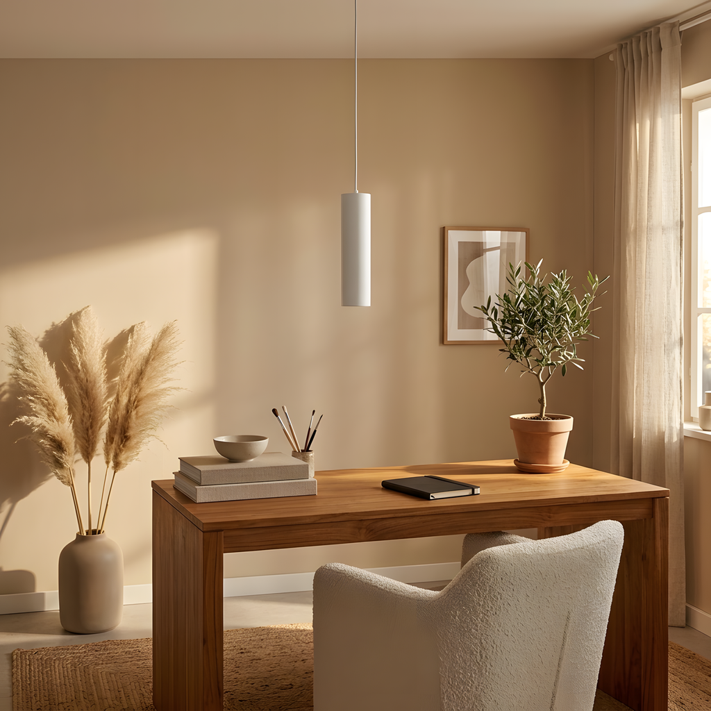 Nordellia suspension céramique texturée, lumière du soir