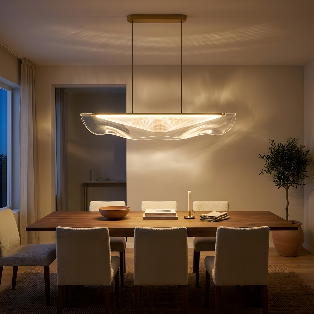 Norkelia suspension ondulée LED, salon