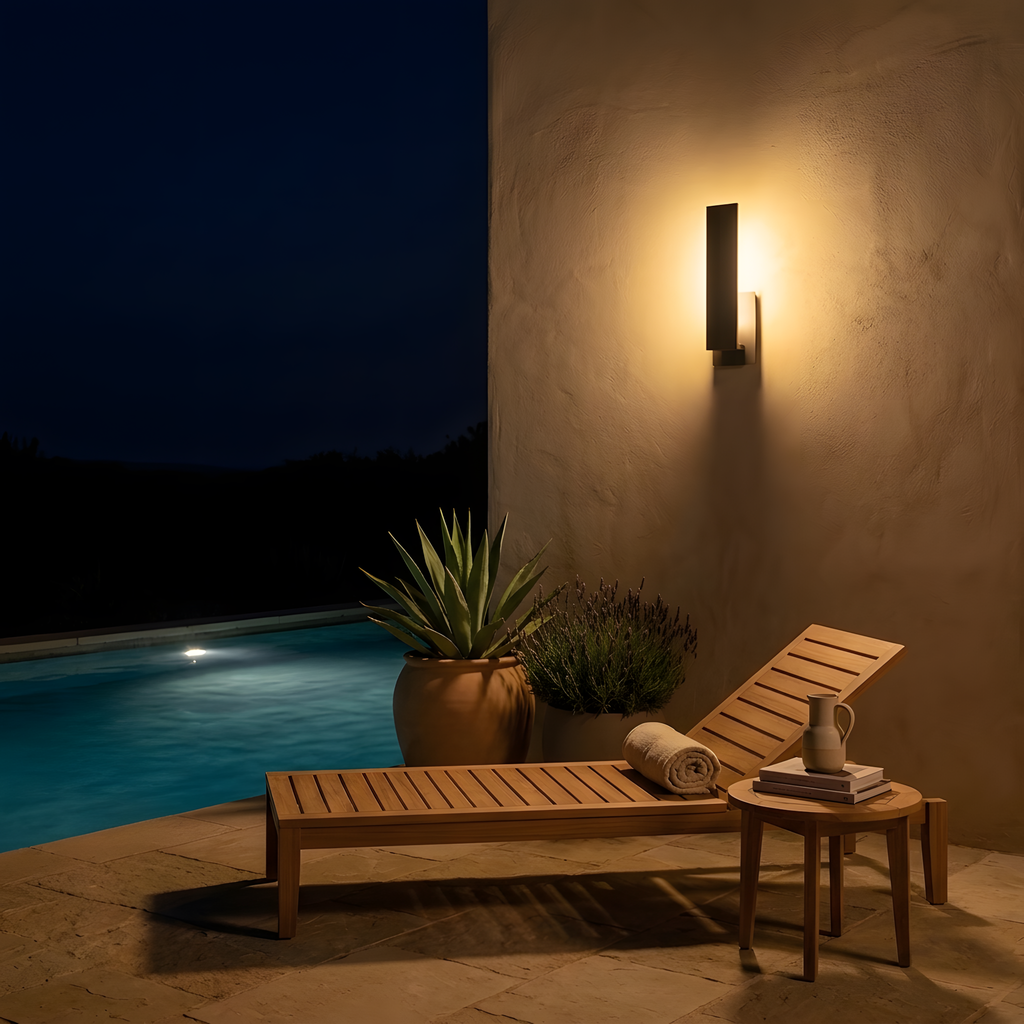 Nortia applique murale extérieure ambiance du soir
