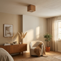 Norvo plafonnier bois naturel compact, lumière du jour