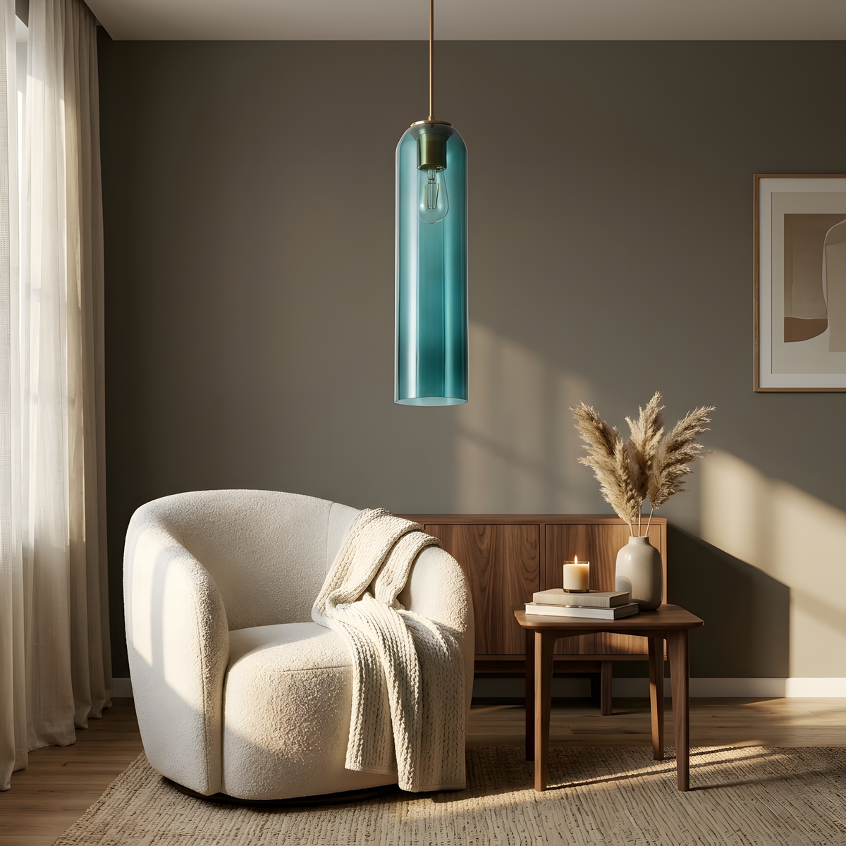 Novellia suspension scandinave verre, lumière du soir