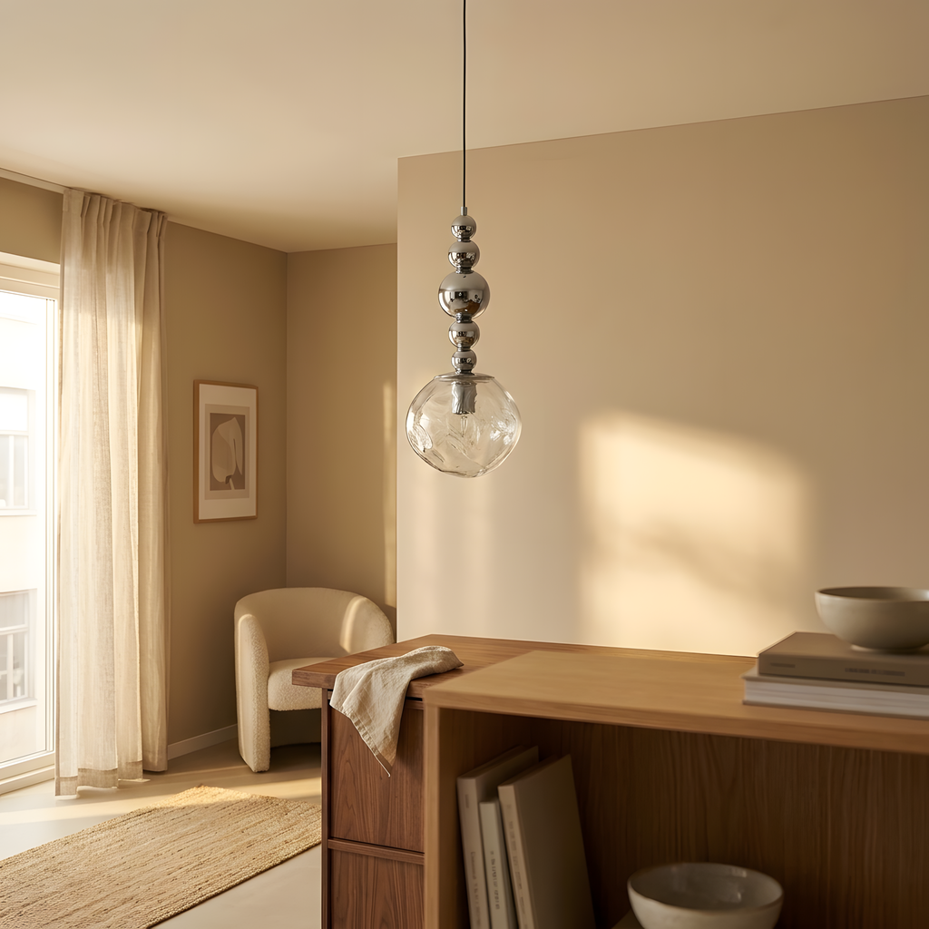 Ombrilia suspension chromée Art déco, salon