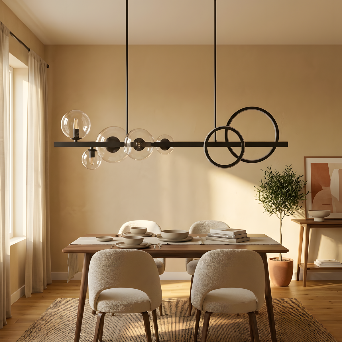 Onelia suspension contemporaine, lumière du jour