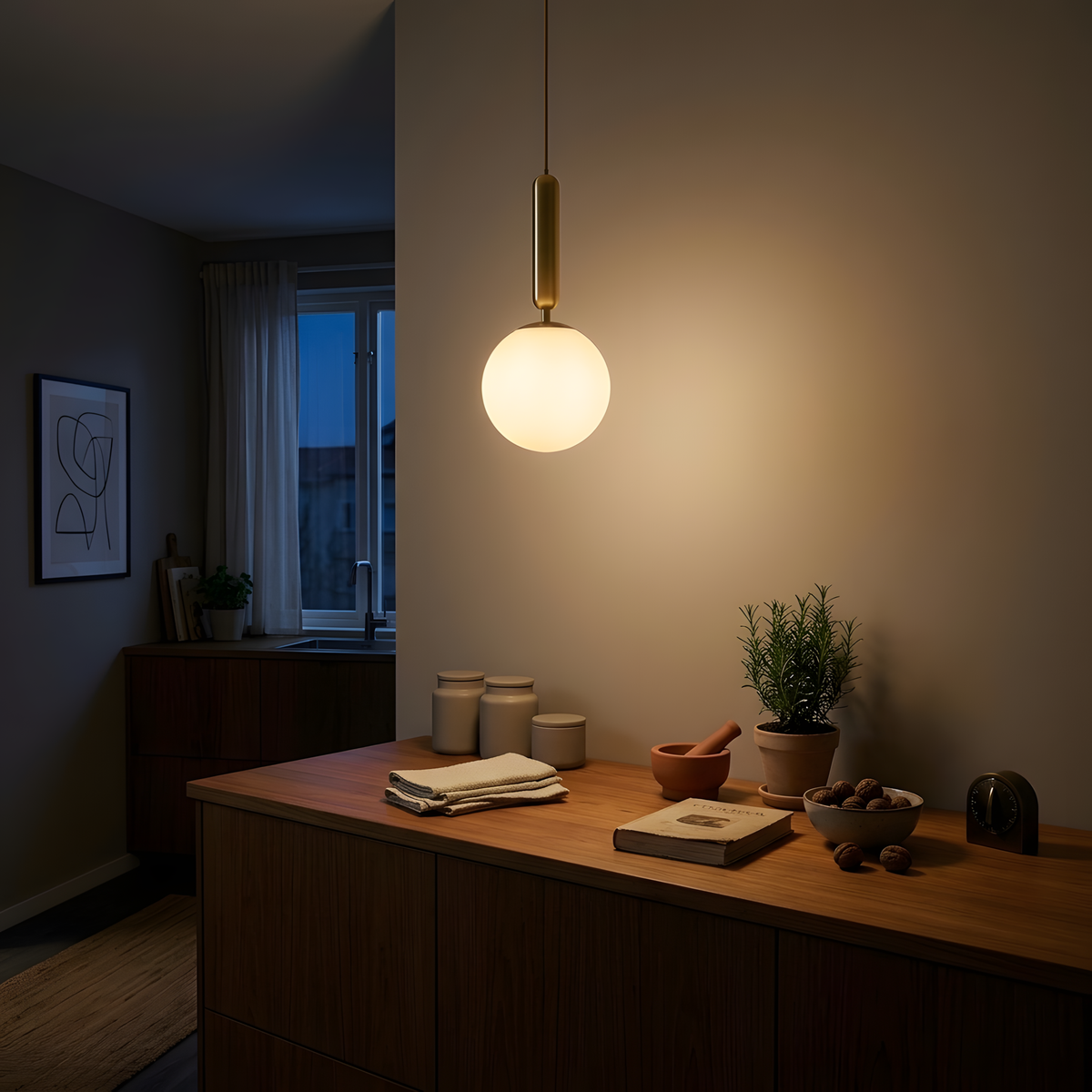 Opalia suspension, ambiance cuisine