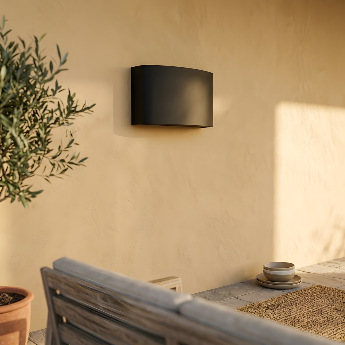 Orella applique extérieure terrasse au crépuscule