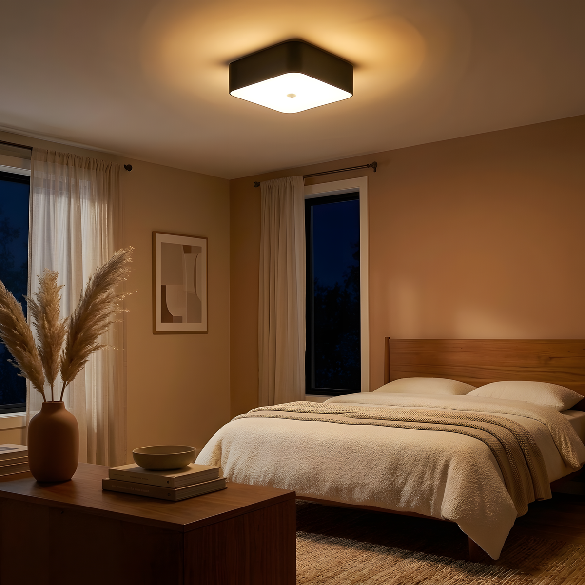 Orfeo plafonnier tissu, ambiance salon