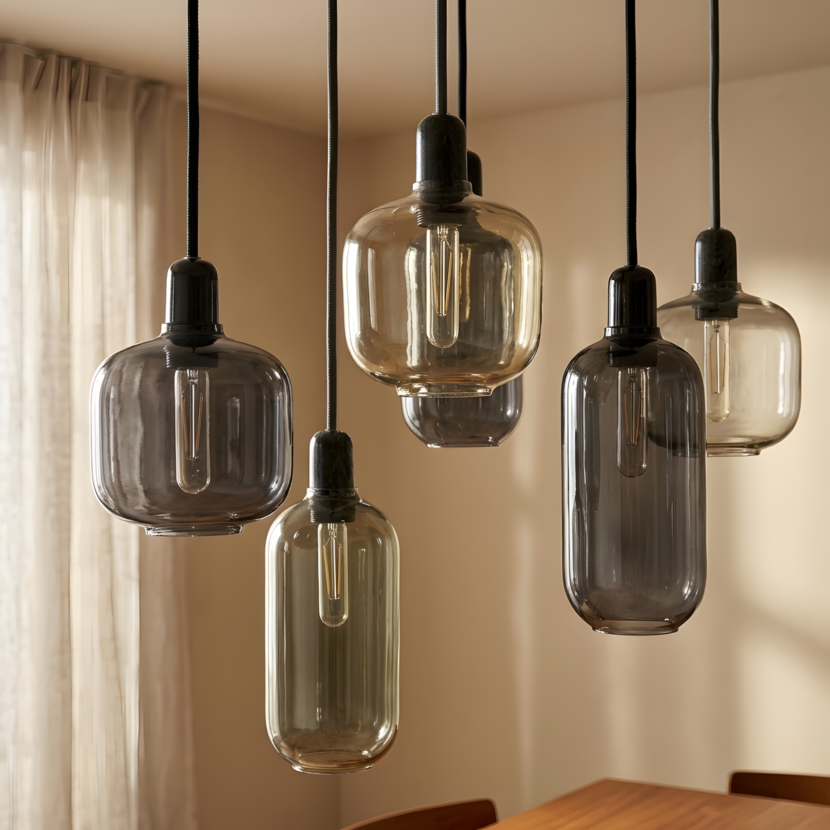 Oristella suspension tube verre teinté, entrée