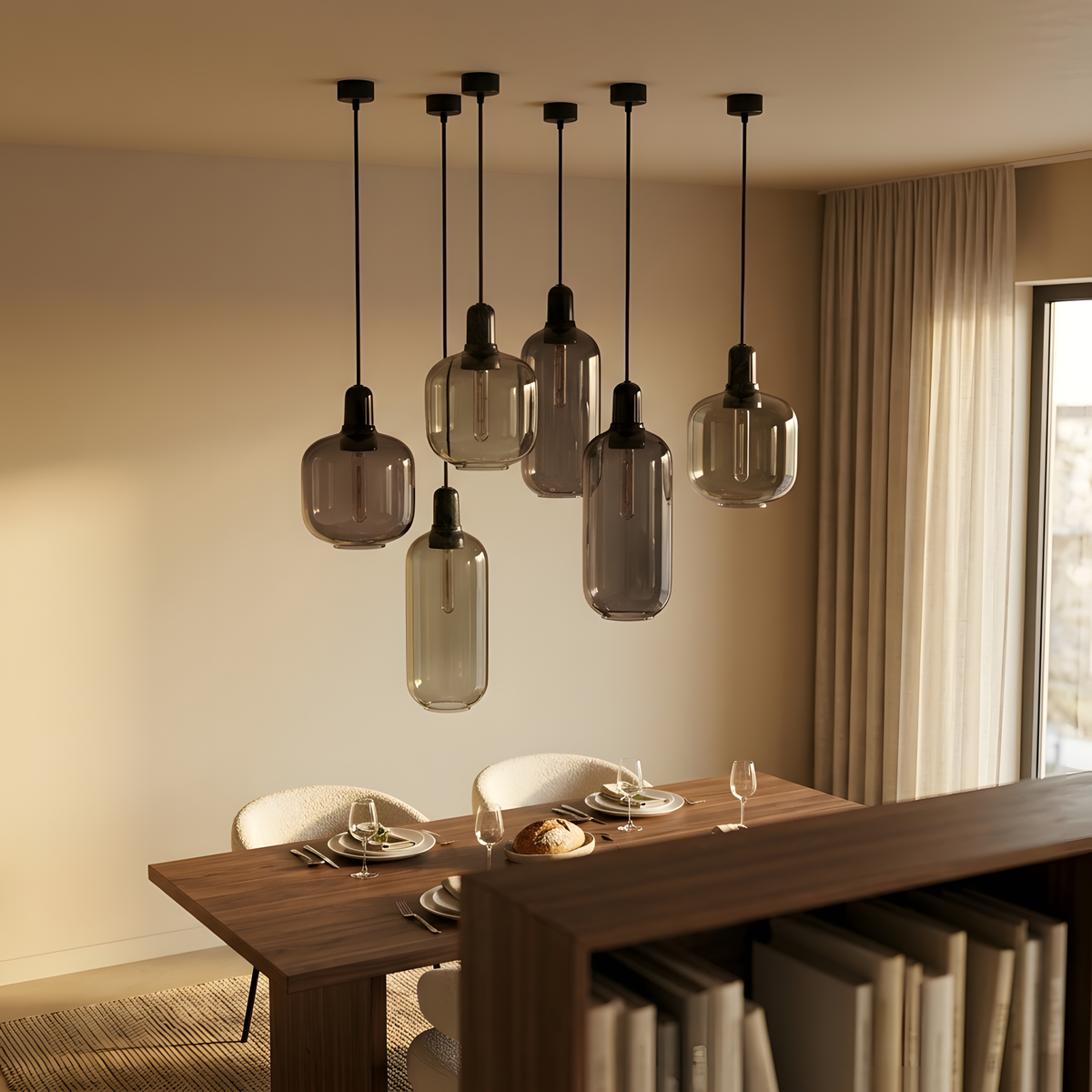 Oristella suspension tube verre teinté, chambre