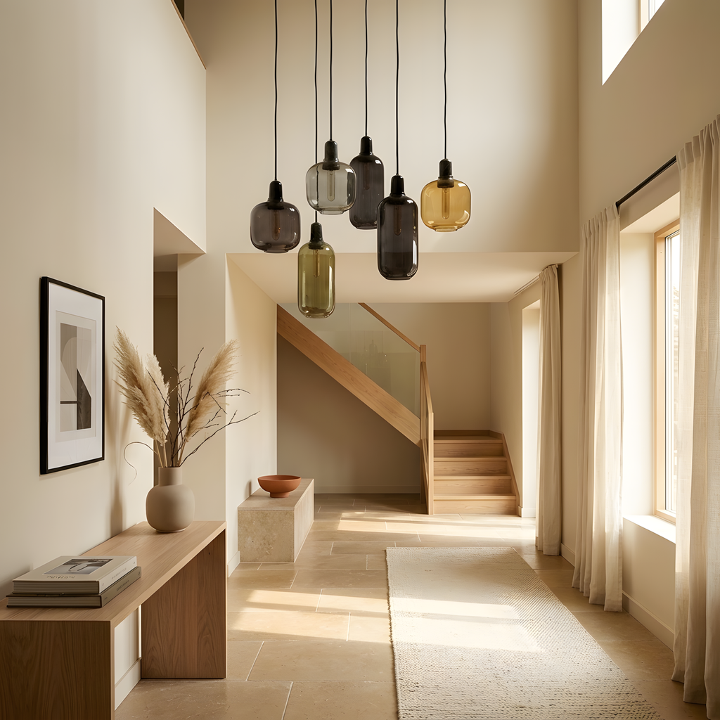 Oristella suspension tube verre teinté, lumière du soir