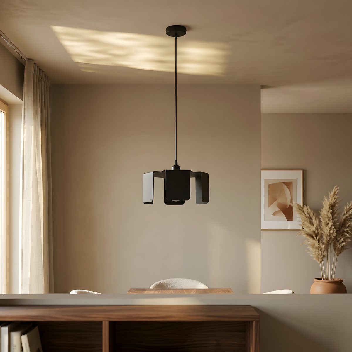 Osteline suspension fil d'acier noir, salon
