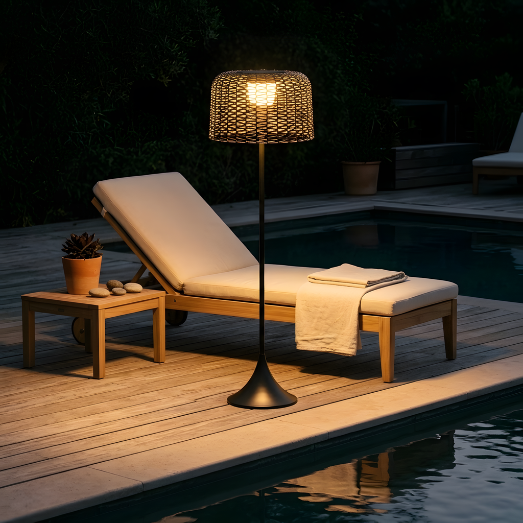 Peliano lampadaire extérieur ambiance du soir