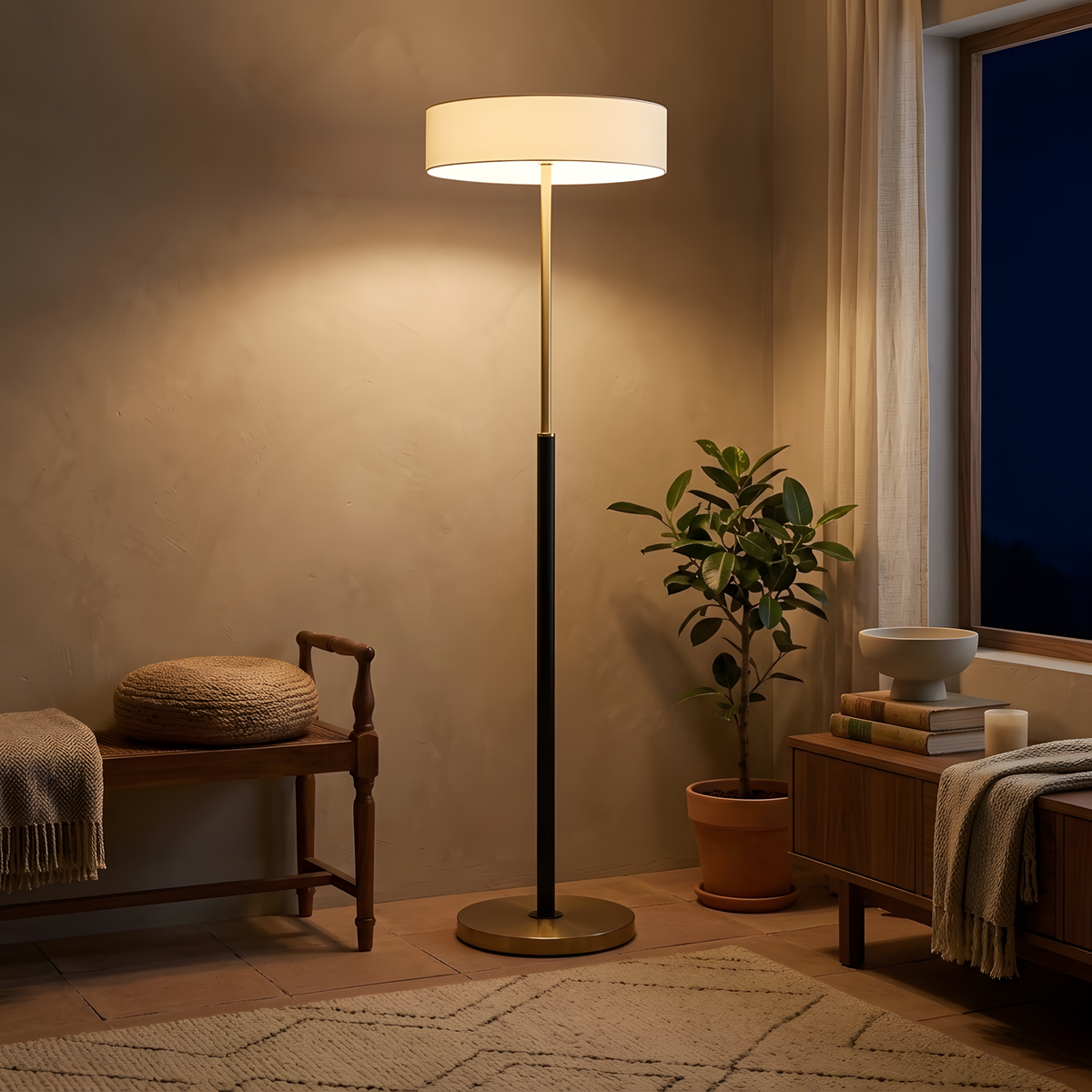 Pelinia lampadaire ambiance du soir