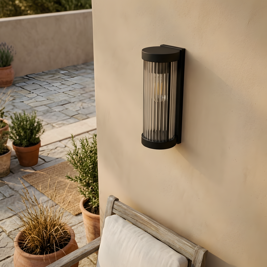 Perlio applique extérieure terrasse au crépuscule