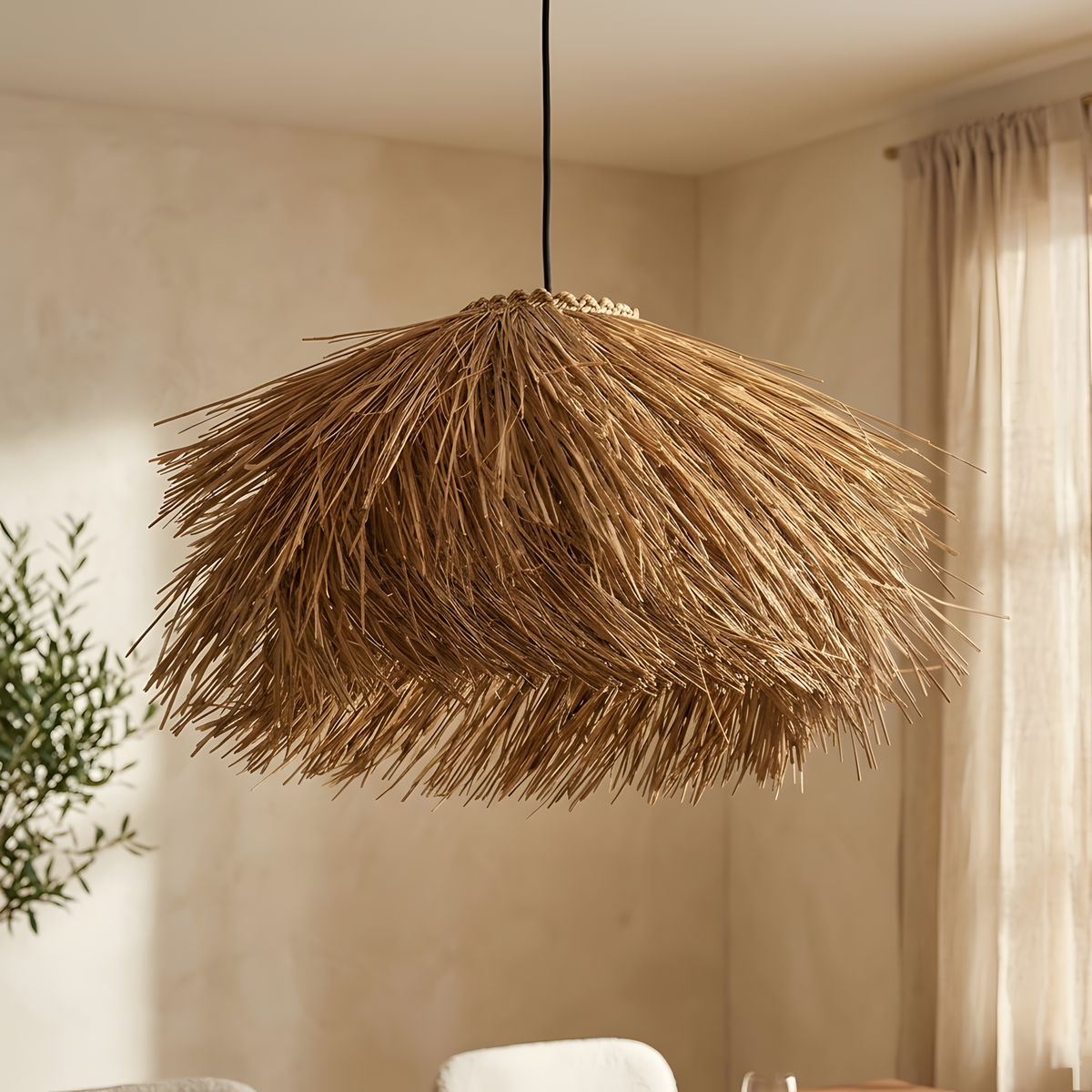 Perlyna suspension rotin tressé, chambre