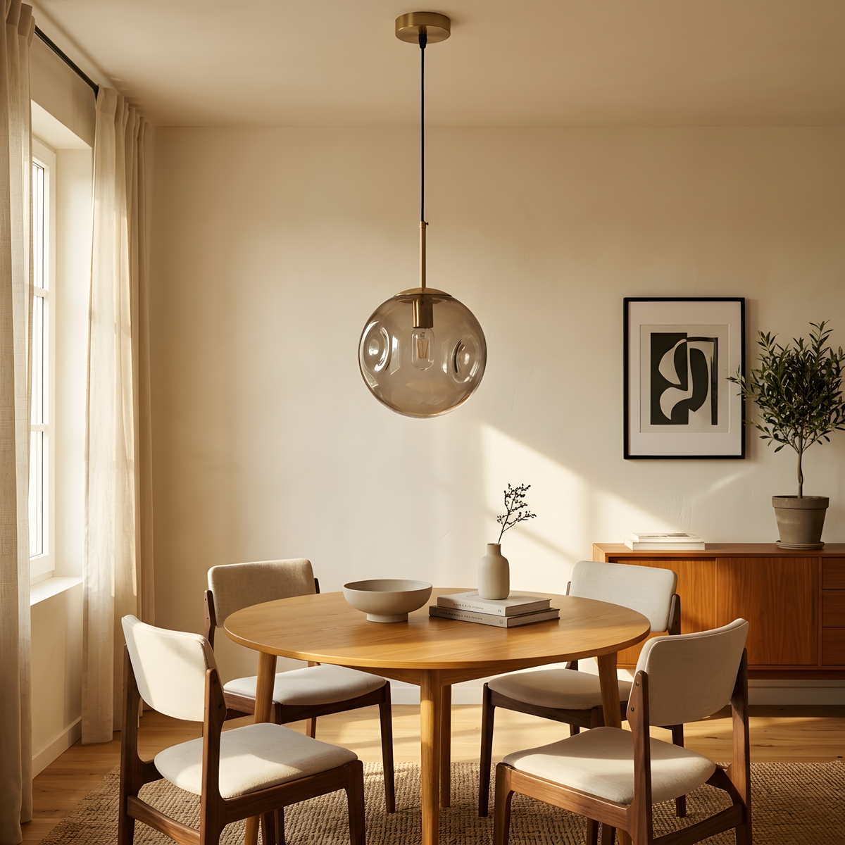 Perola suspension globe en verre, lumière du jour