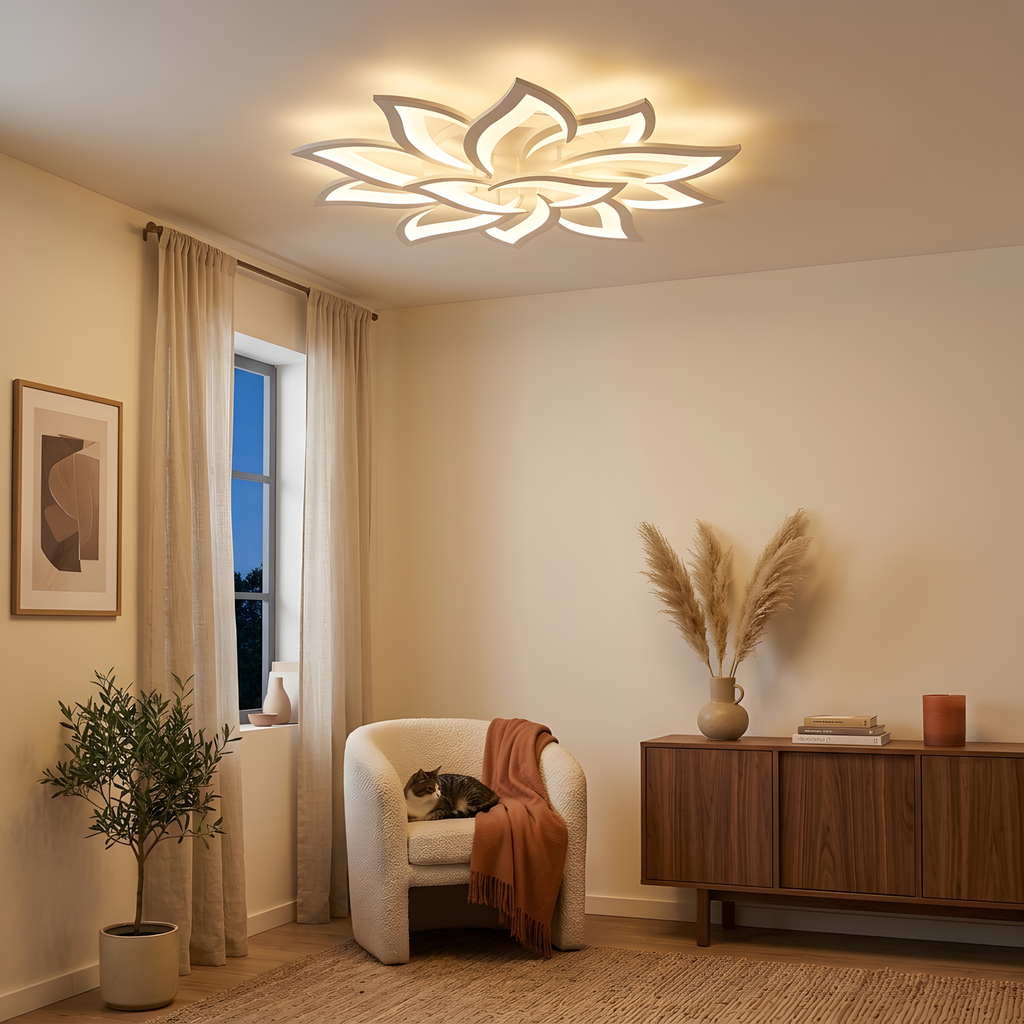 Ramiora plafonnier ramifié, ambiance salon