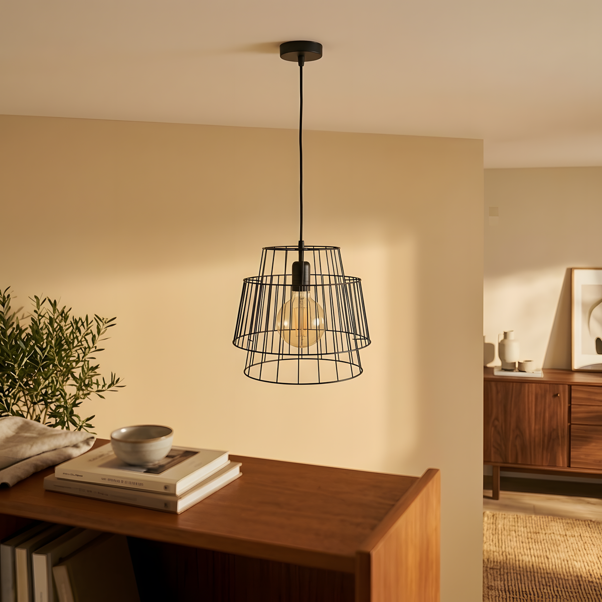 Rimava suspension acier noir, bar