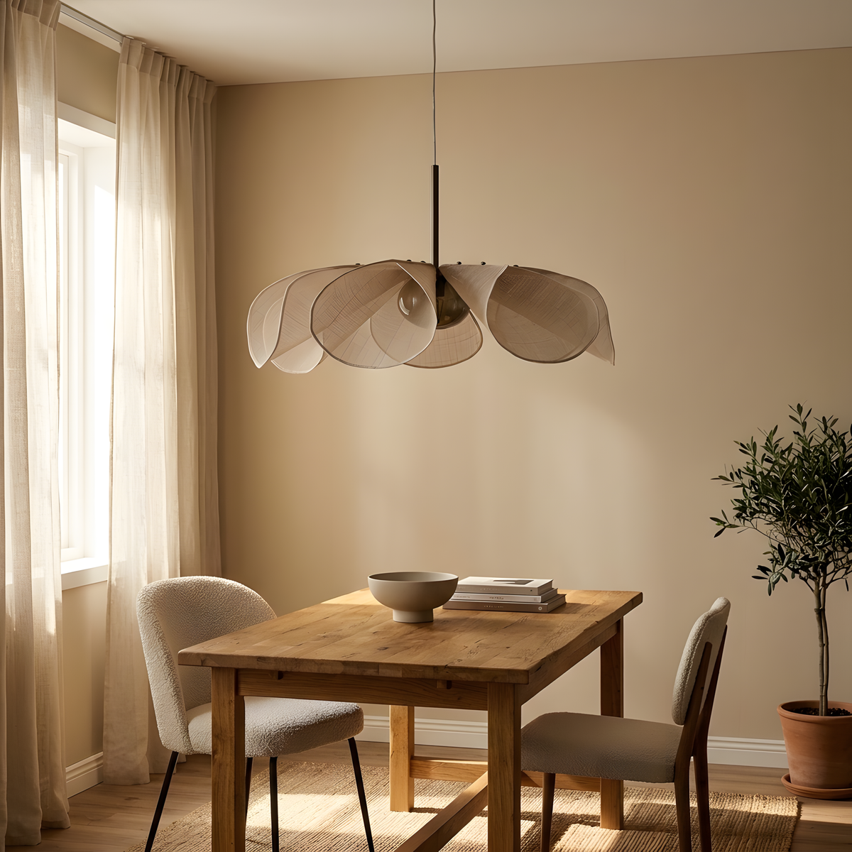 Rovea suspension rotin tressé, lumière du jour