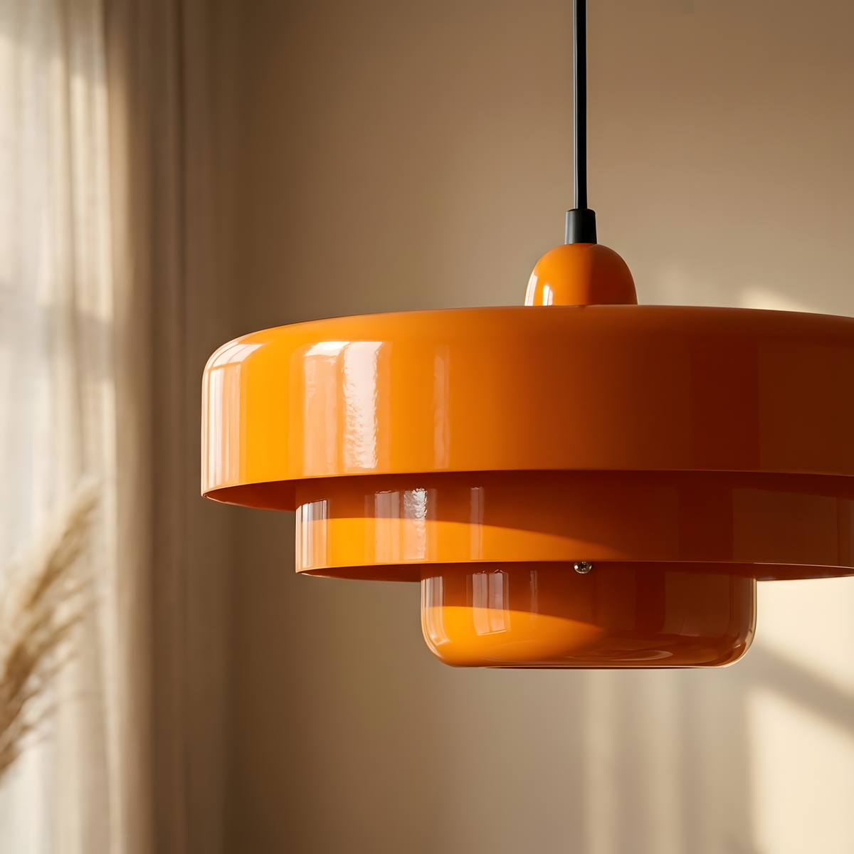 Sandria suspension acier, salon coloré