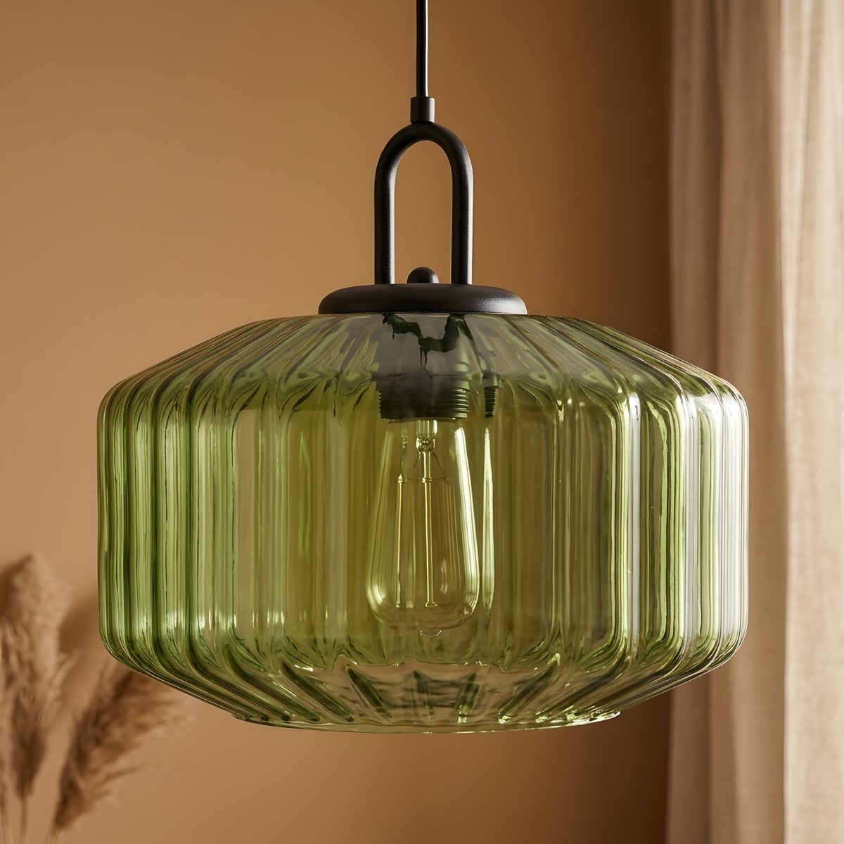Saveria suspension verre texturé, salon rétro