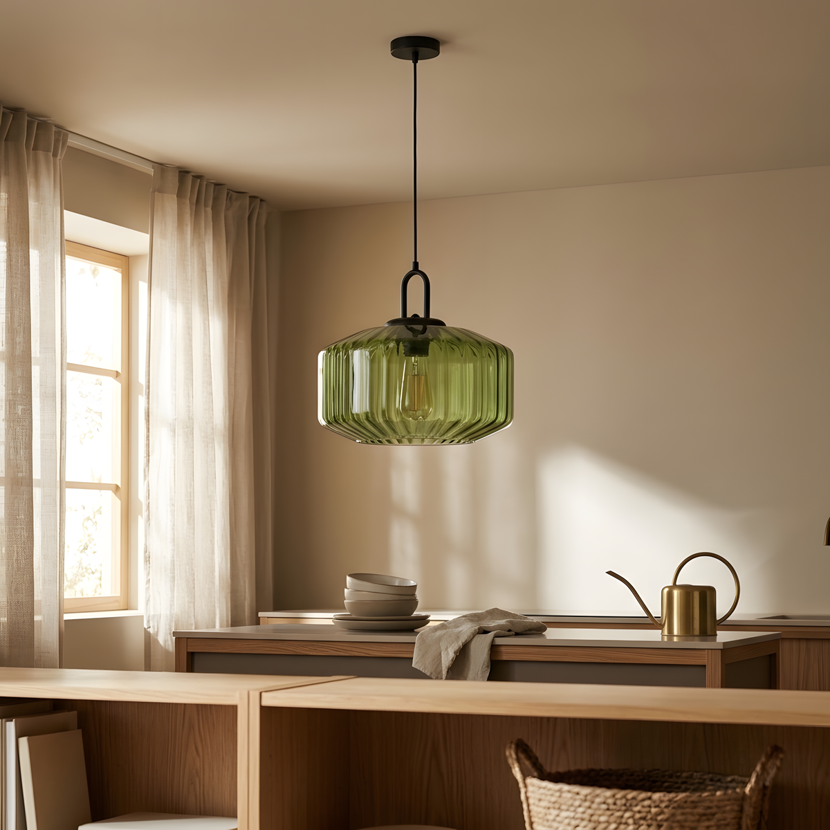 Saveria suspension verre texturé, chambre