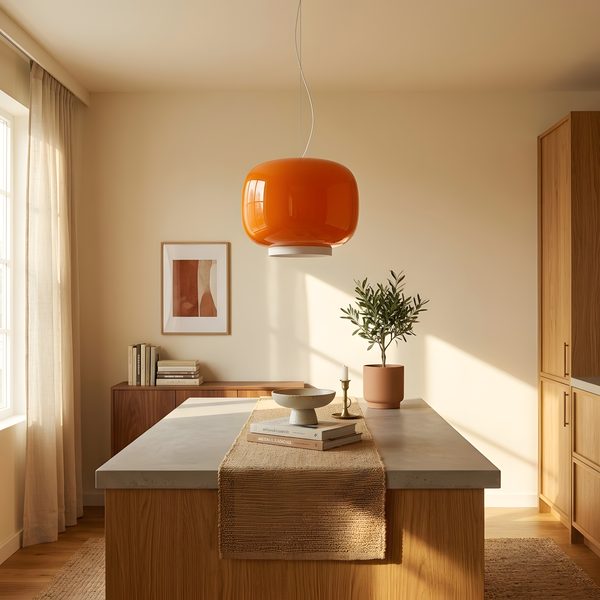 Selenta suspension verre coloré, lumière du soir
