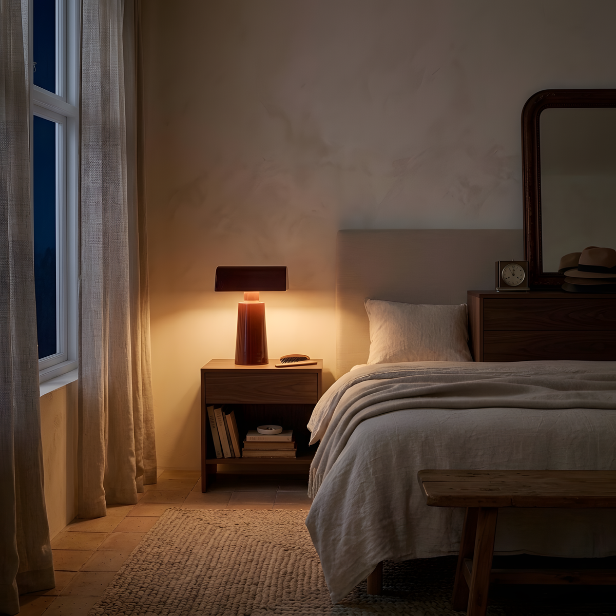 Selesta lampe à poser ambiance du soir