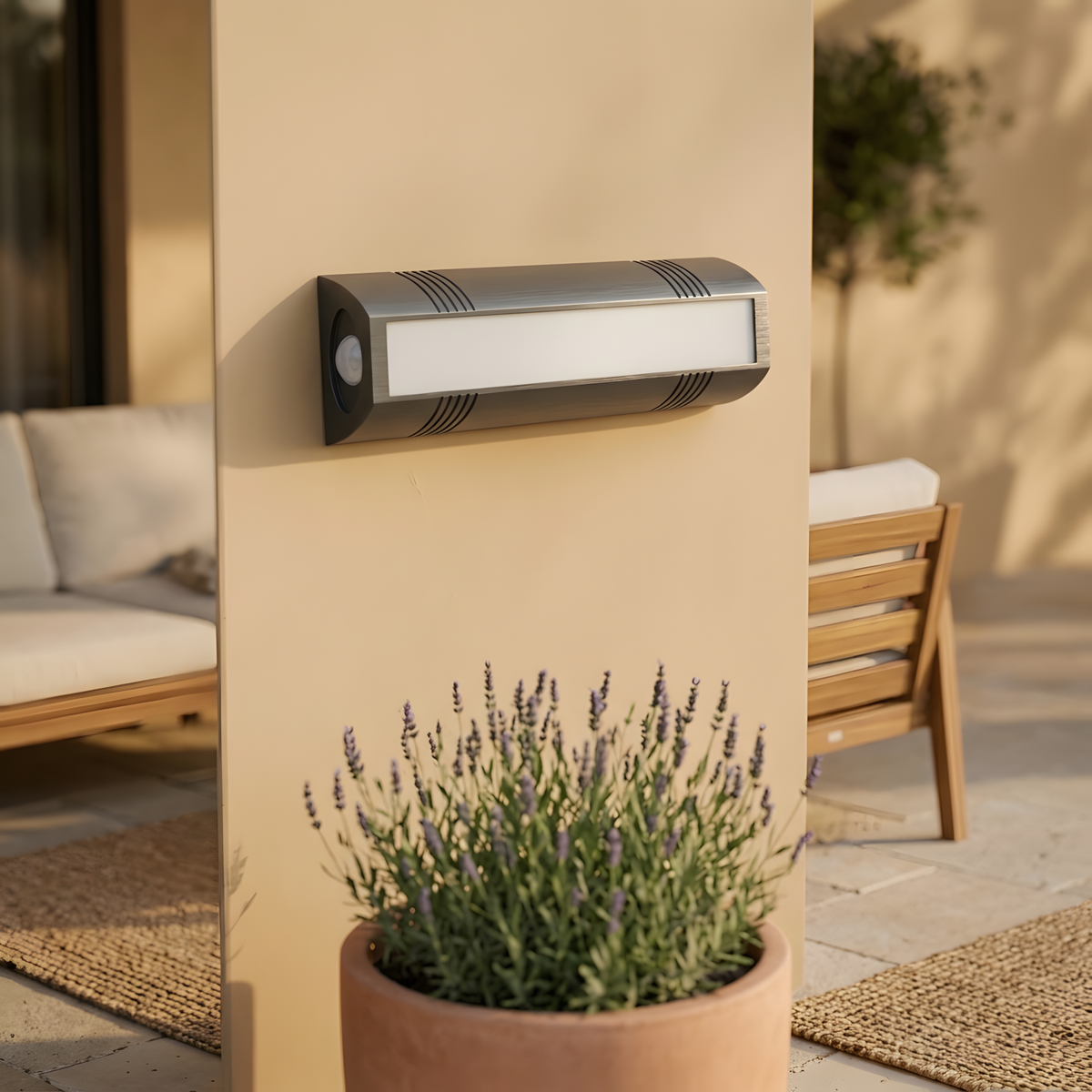 Selona applique extérieure terrasse au crépuscule