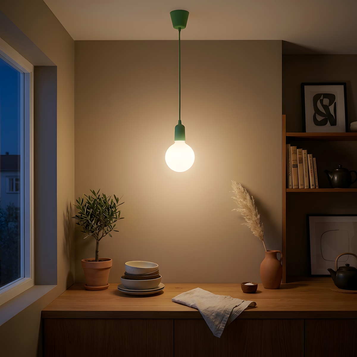 Selvara suspension verte, comptoir