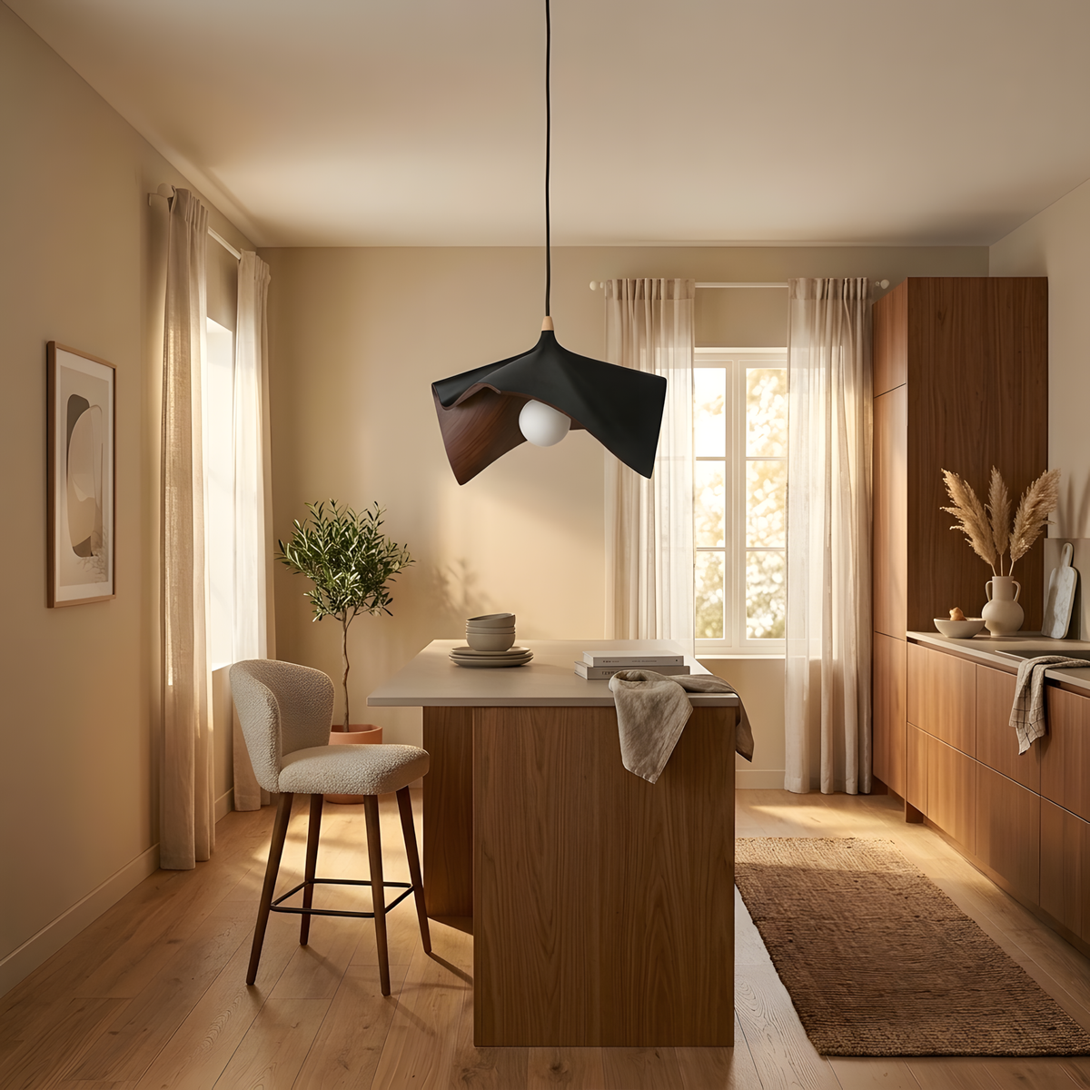 Serelia suspension courbe, lumière du soir