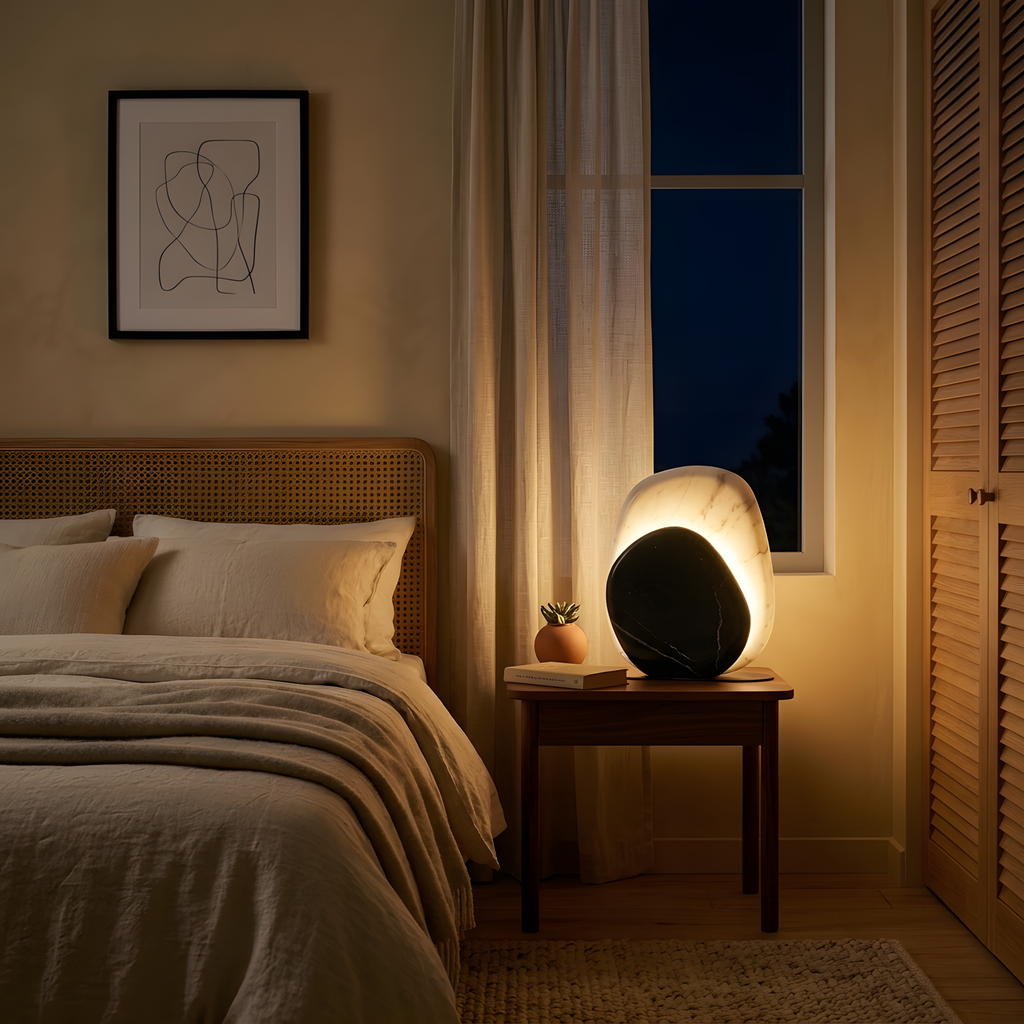 Silianda lampe à poser ambiance du soir
