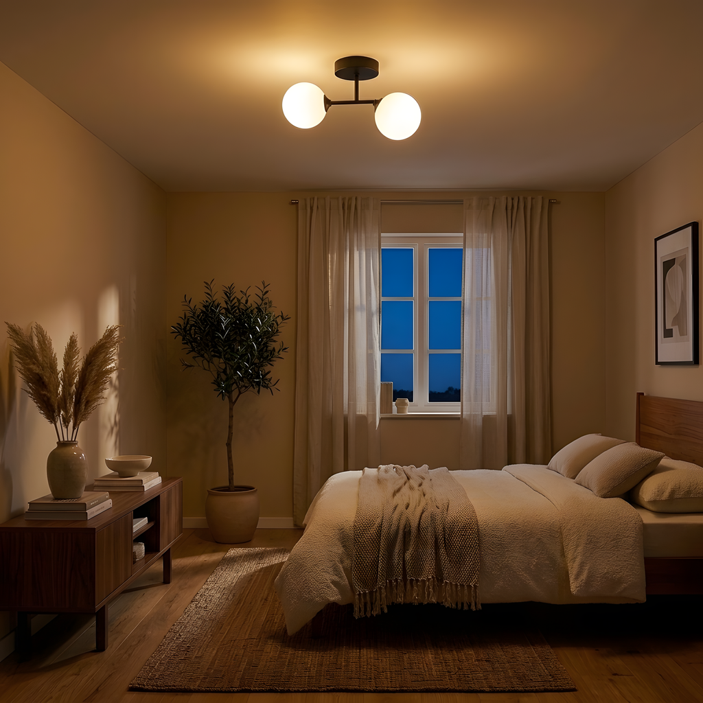 Skandia plafonnier compact, ambiance couloir