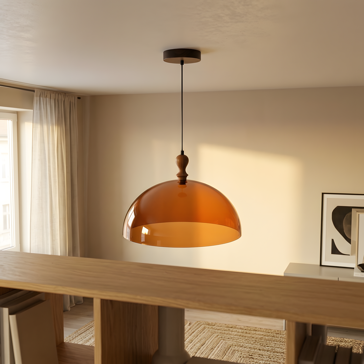 Skanira suspension acrylique marron, chambre