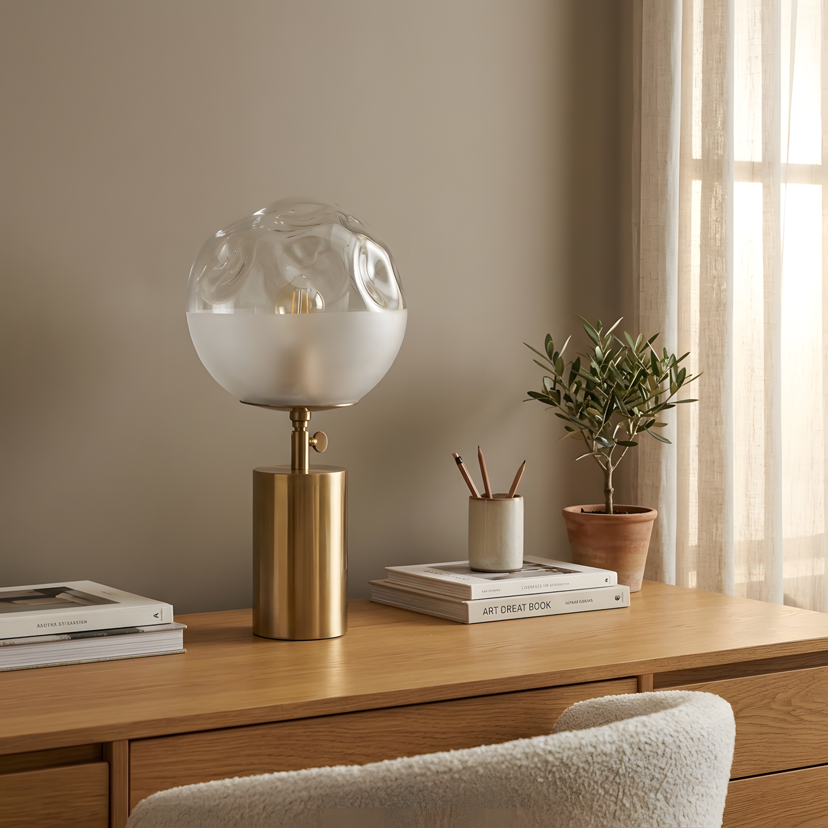 Solario lampe à poser détail de lumière