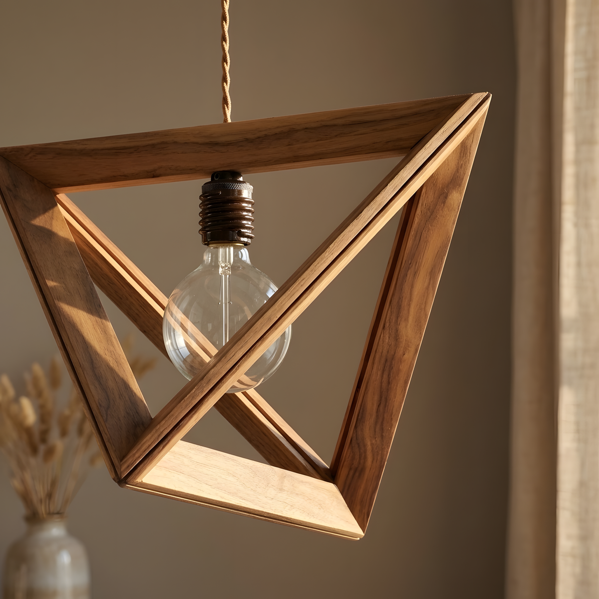 Solmena suspension bois sculpté, entrée