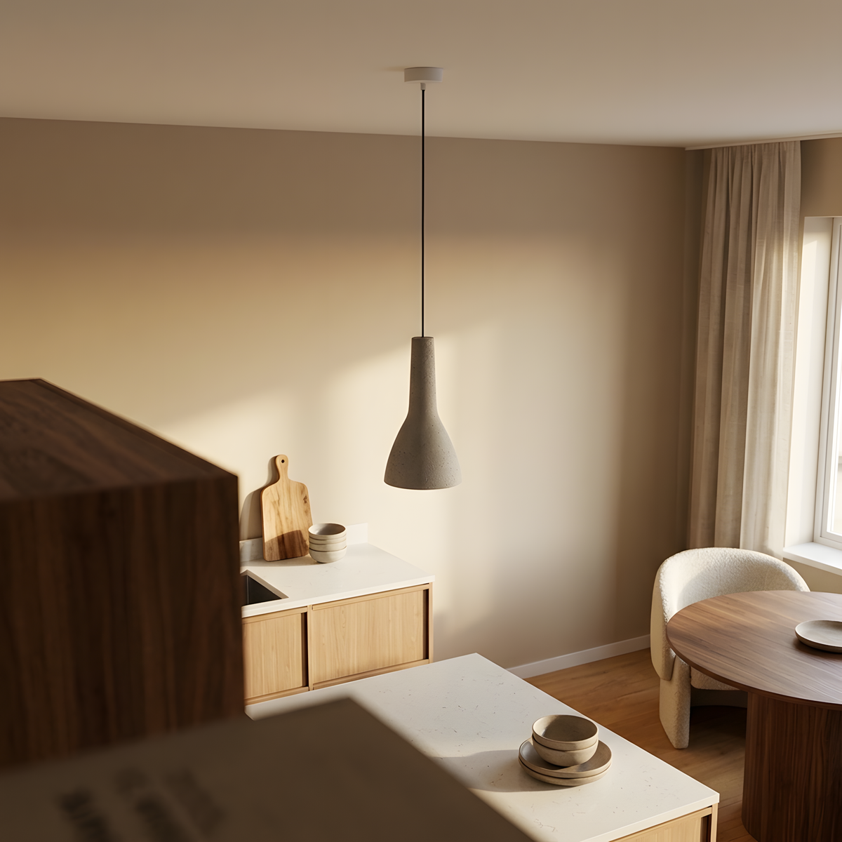 Solverio suspension béton gris, entrée