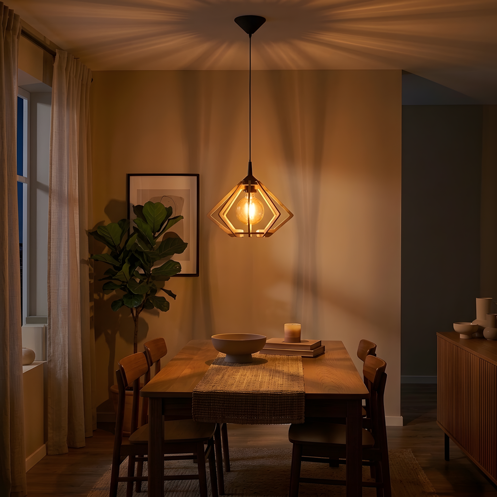 Soraline suspension bois naturel, salle à manger